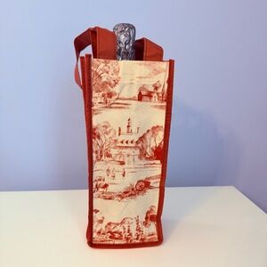 Red and Cream Wine Cloth Bag NWOT